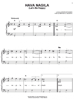 page one of Hava Nagila (Let's Be Happy) (Easy Piano)