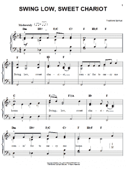 page one of Swing Low, Sweet Chariot (Easy Piano)