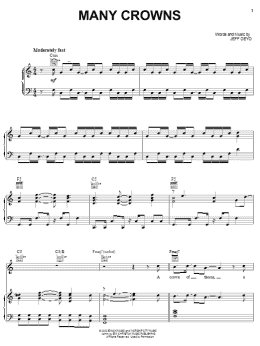 page one of Many Crowns (Piano, Vocal & Guitar Chords (Right-Hand Melody))