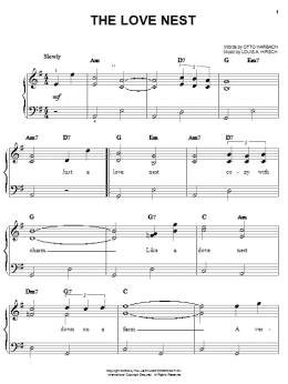 page one of The Love Nest (Easy Piano)