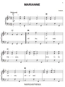 page one of Marianne (Easy Piano)