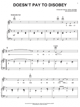 page one of Doesn't Pay To Disobey (Piano, Vocal & Guitar Chords (Right-Hand Melody))