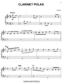page one of Clarinet Polka (Easy Piano)