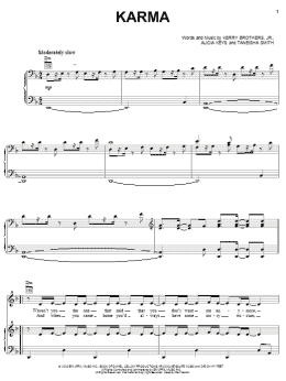 page one of Karma (Piano, Vocal & Guitar Chords (Right-Hand Melody))