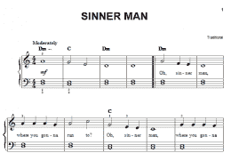 page one of Sinner Man (Easy Piano)