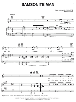 page one of Samsonite Man (Piano, Vocal & Guitar Chords (Right-Hand Melody))