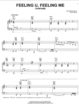 page one of Feeling U, Feeling Me (Interlude) (Piano, Vocal & Guitar Chords (Right-Hand Melody))