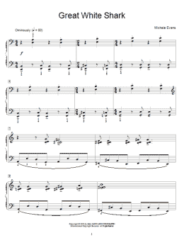 page one of Great White Shark (Educational Piano)