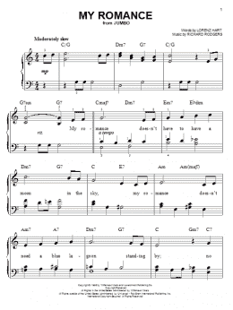 page one of My Romance (Easy Piano)