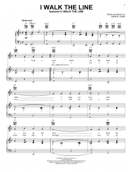 page one of I Walk The Line (Piano, Vocal & Guitar Chords (Right-Hand Melody))