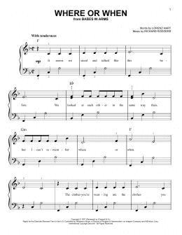 page one of Where Or When (Easy Piano)