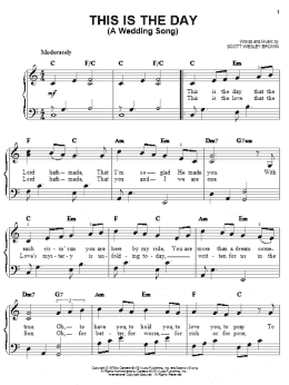 page one of This Is The Day (A Wedding Song) (Easy Piano)