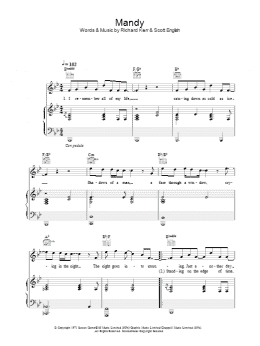 page one of Mandy (Piano, Vocal & Guitar Chords)