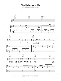 page one of She Believes In Me (Piano, Vocal & Guitar Chords)