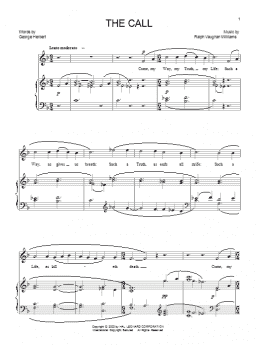 page one of The Call (Piano & Vocal)