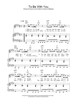 page one of To Be With You (Piano, Vocal & Guitar Chords)