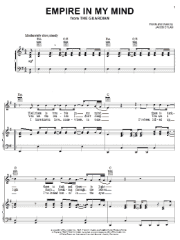 page one of Empire In My Mind (Piano, Vocal & Guitar Chords (Right-Hand Melody))