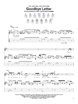 page one of Goodbye Letter (Guitar Tab)