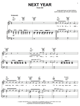 page one of Next Year (Piano, Vocal & Guitar Chords (Right-Hand Melody))