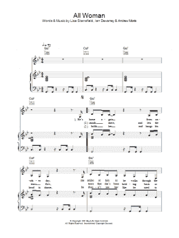 page one of All Woman (Piano, Vocal & Guitar Chords)