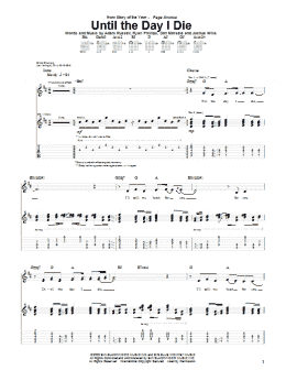 page one of Until The Day I Die (Guitar Tab)