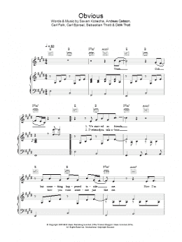 page one of Obvious (Piano, Vocal & Guitar Chords)