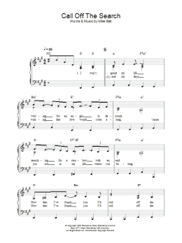 page one of Call Off The Search (Piano Solo)