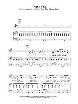 page one of Thank You (Piano, Vocal & Guitar Chords)