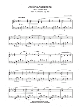 page one of An Eine Aeolsharfe (from Five Poems, Op. 19) (Piano Solo)