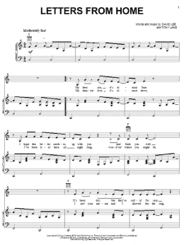 page one of Letters From Home (Piano, Vocal & Guitar Chords (Right-Hand Melody))