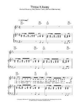 page one of Throw It Away (Piano, Vocal & Guitar Chords)