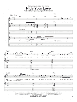 page one of Hide Your Love (Guitar Tab)