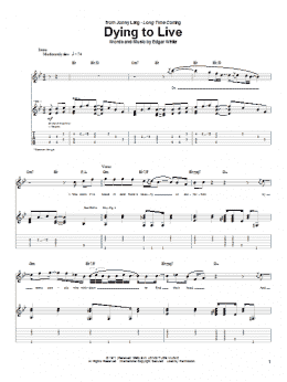 page one of Dying To Live (Guitar Tab)