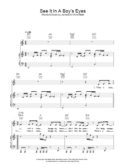 page one of See It In A Boy's Eyes (Piano, Vocal & Guitar Chords)