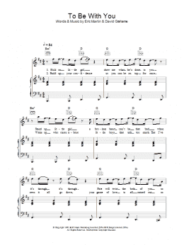 page one of To Be With You (Piano, Vocal & Guitar Chords)