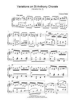 page one of Variations on St Anthony Chorale (Variation No. 3) (Piano Solo)