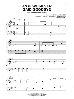 page one of As If We Never Said Goodbye (Beginning Piano Solo)