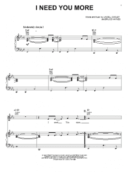page one of I Need You More (Piano, Vocal & Guitar Chords (Right-Hand Melody))