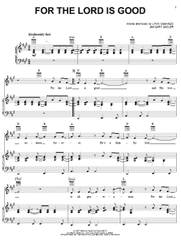page one of For The Lord Is Good (Piano, Vocal & Guitar Chords (Right-Hand Melody))