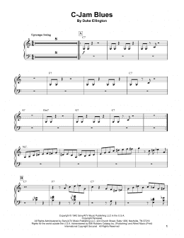 page one of C-Jam Blues (Piano Transcription)