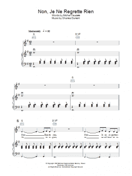 page one of Non, Je Ne Regrette Rien (Piano, Vocal & Guitar Chords)