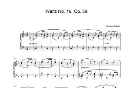page one of Waltz No. 16, Op. 39 (Piano Solo)