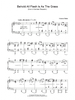 page one of Behold All Flesh Is As The Grass (from A German Requiem) (Piano Solo)
