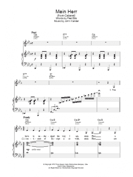 page one of Mein Herr (Piano, Vocal & Guitar Chords)