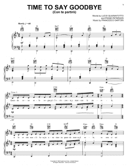 page one of Time To Say Goodbye (Piano, Vocal & Guitar Chords (Right-Hand Melody))