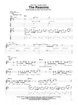 page one of The Reasons (Guitar Tab)
