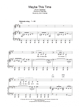 page one of Maybe This Time (Piano, Vocal & Guitar Chords)