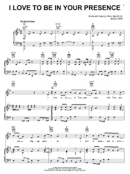 page one of I Love To Be In Your Presence (Piano, Vocal & Guitar Chords (Right-Hand Melody))
