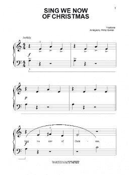 page one of Sing We Now Of Christmas (Beginning Piano Solo)
