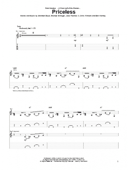 page one of Priceless (Guitar Tab)
